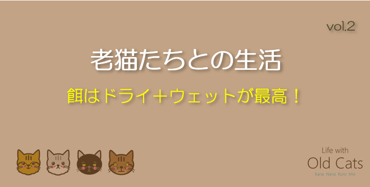 餌はドライ＋ウェットが最高！ [老猫たちとの生活 Life with Old Cats : vol.2]
