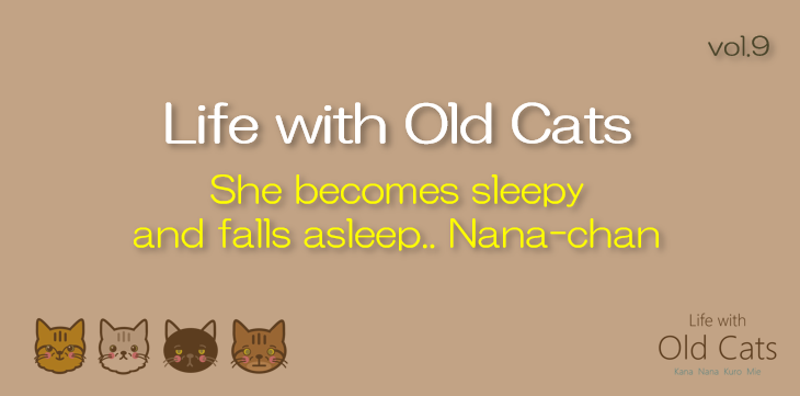 She becomes sleepy and falls asleep.. Nana-chan [Life with Old Cats : vol.9]